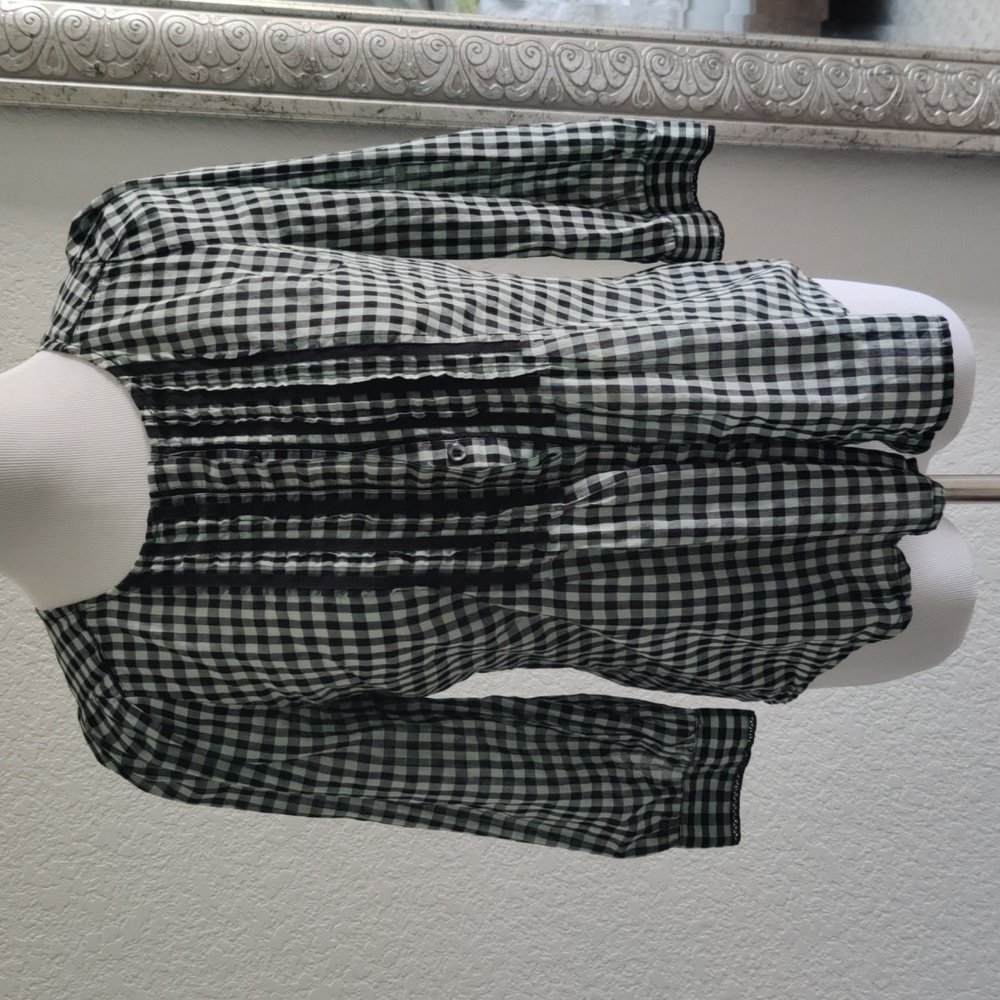 Meadow Rue gingham button down top